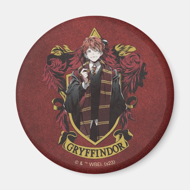 HARRY POTTER™ | Anime Ron Weasley House Crest Magnet (Front)