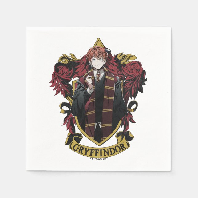 HARRY POTTER™ | Anime Ron Weasley House Crest Napkin (Front)
