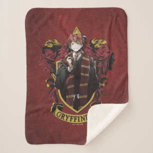 HARRY POTTER™   Anime Ron Weasley House Crest Sherpa Blanket