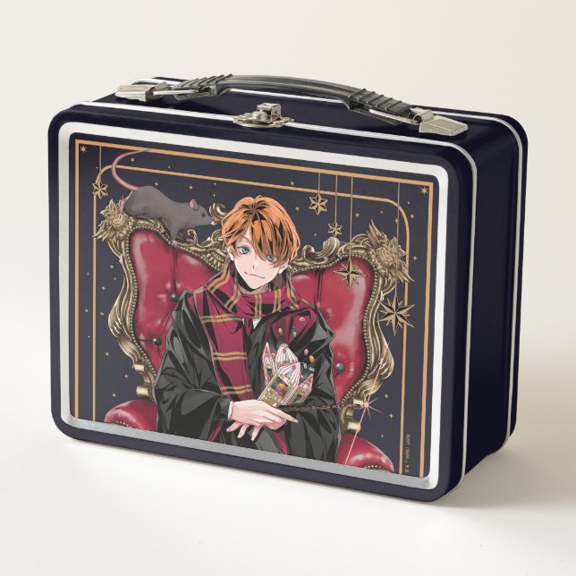 HARRY POTTER™ | Anime Ron Weasley Seated Metal Lunch Box (Front)