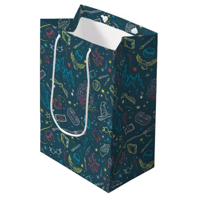 HARRY POTTER™ Artifacts Line Art Pattern Medium Gift Bag (Front Angled)