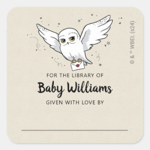 HARRY POTTER™ Baby Shower Gift Book Plate Square Sticker
