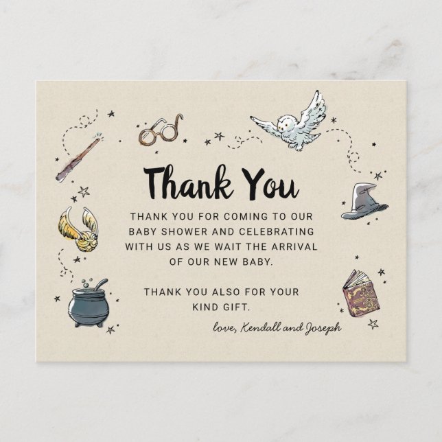 Harry Potter | Baby Shower Thank You Postcard (Front)