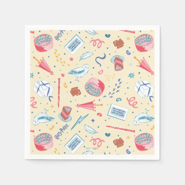HARRY POTTER™ Birthday Celebration Pattern Napkin (Front)