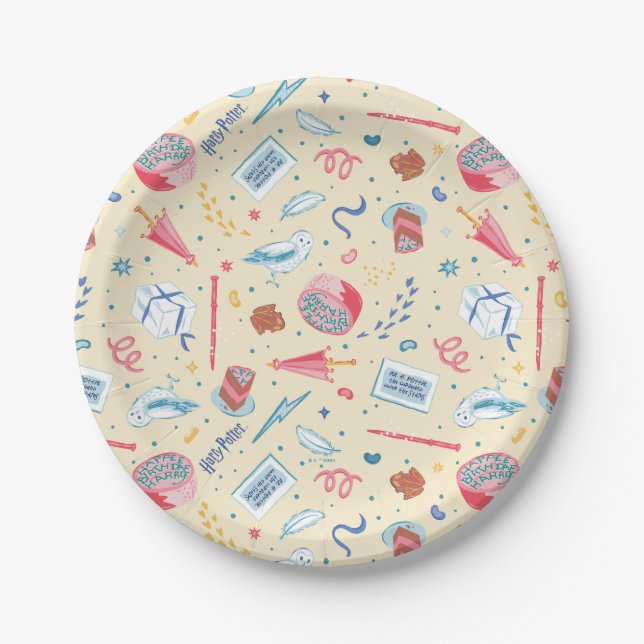 HARRY POTTER™ Birthday Celebration Pattern Paper Plate (Front)