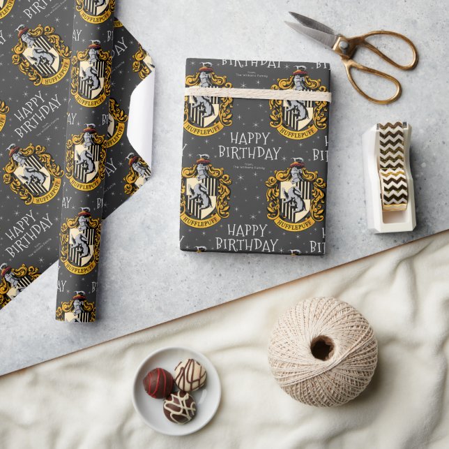 Harry Potter Birthday | Hufflepuff Chalkboard Wrapping Paper (Crafts)