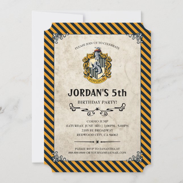 Harry Potter Birthday | Hufflepuff Invitation (Front)