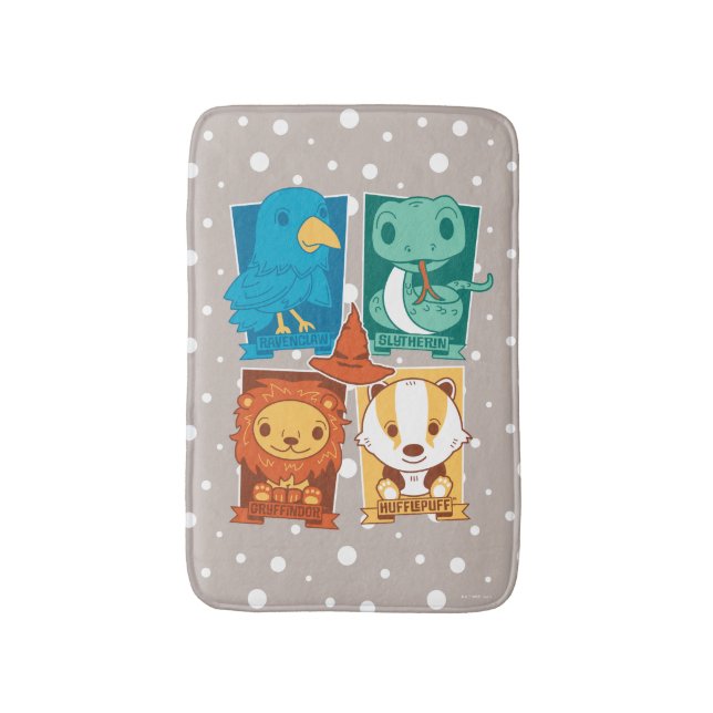 HARRY POTTER™ | CARTOON HOGWARTS™ HOUSES BATH MAT (Front Vertical)