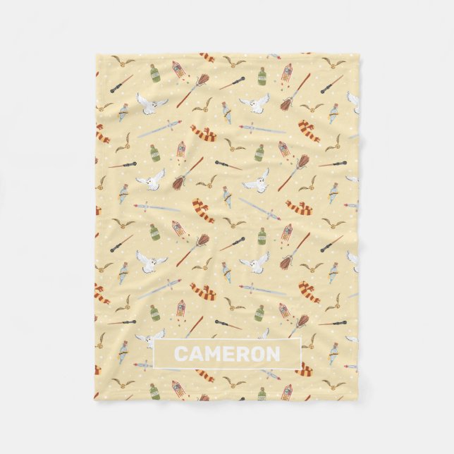 Harry Potter Cartoon Pattern Fleece Blanket (Front)