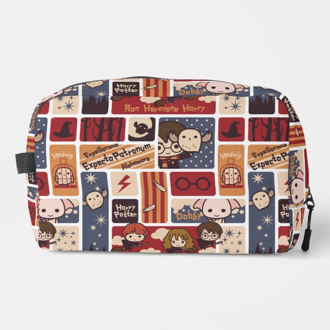 Harry Potter Cartoon Scenes Pattern Dopp Kit (Front)
