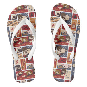 Harry Potter Cartoon Scenes Pattern Jandals