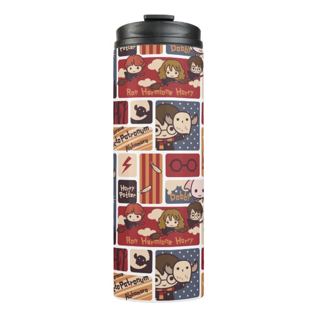 Harry Potter Cartoon Scenes Pattern Thermal Tumbler (Front)