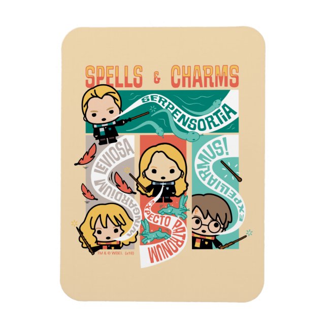 HARRY POTTER™ | CARTOON SPELLS & CHARMS MAGNET (Vertical)