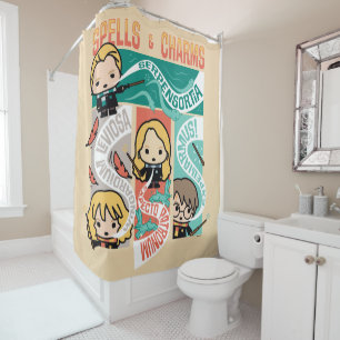 HARRY POTTER™ CARTOON SPELLS & CHARMS SHOWER CURTAIN