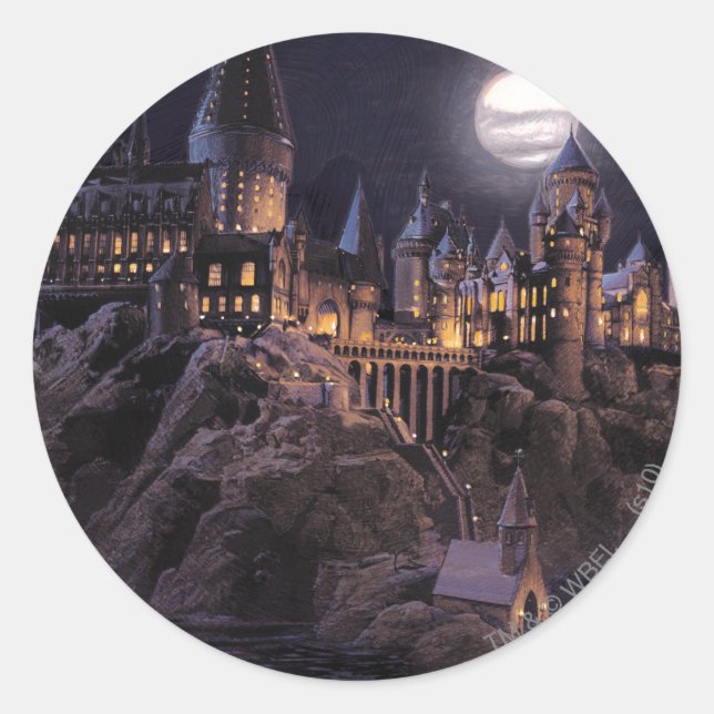 Harry Potter Castle | Great Lake to Hogwarts Classic Round Sticker (Front)