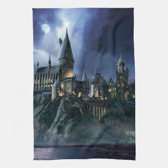 Harry Potter Castle | Moonlit Hogwarts Tea Towel (Vertical)