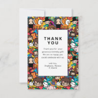 Harry Potter Character Pattern Birthday Thank You