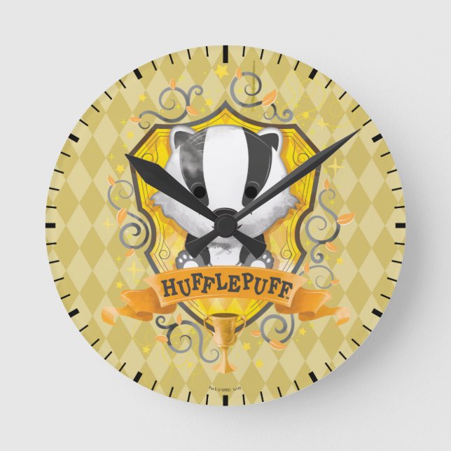 Harry Potter | Charming HUFFLEPUFF™ Crest Round Clock (Front)