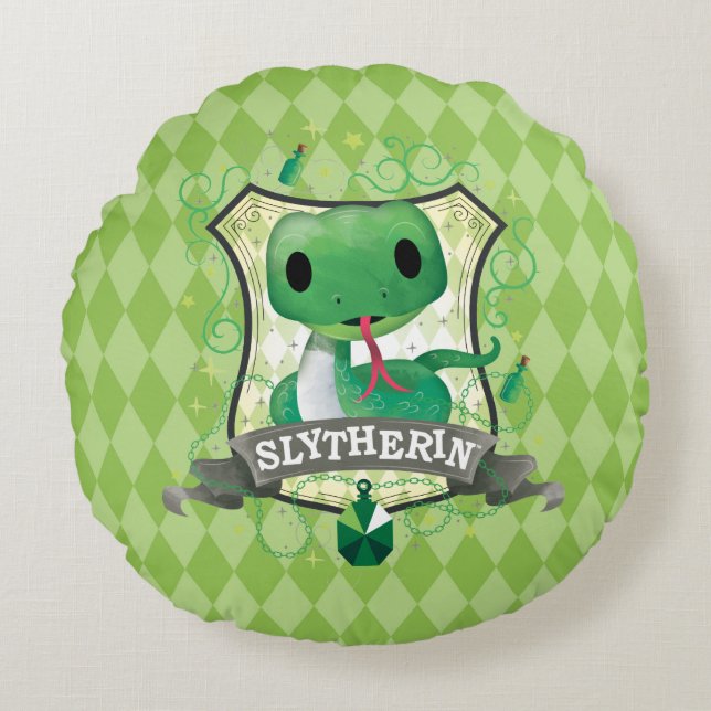 Harry Potter | Charming SLYTHERIN™ Crest Round Cushion (Front)