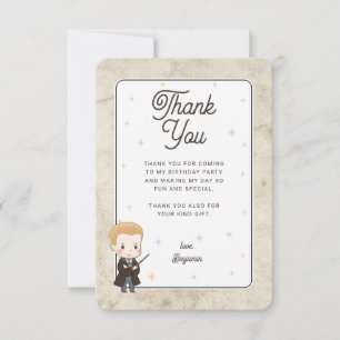 Harry Potter Chibi Draco Malfoy Wizard Birthday Thank You Card
