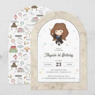 Harry Potter Chibi Hermione Wizard Birthday Invitation