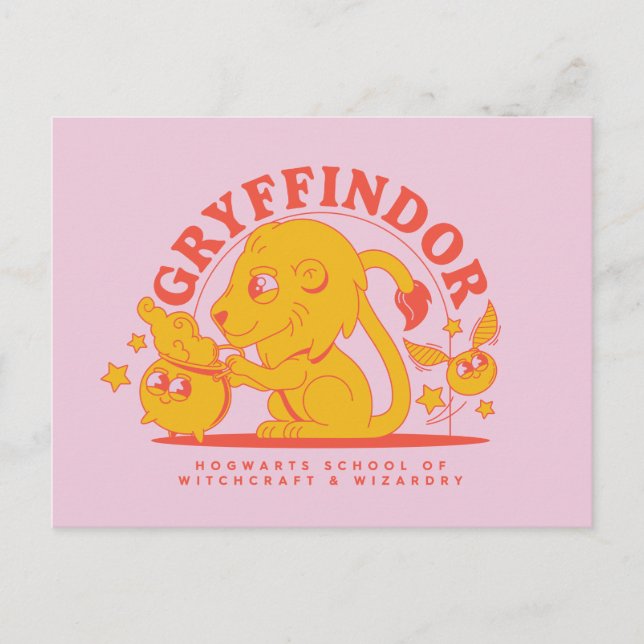 HARRY POTTER™ | Cute GRYFFINDOR™ Hogwarts School Postcard (Front)