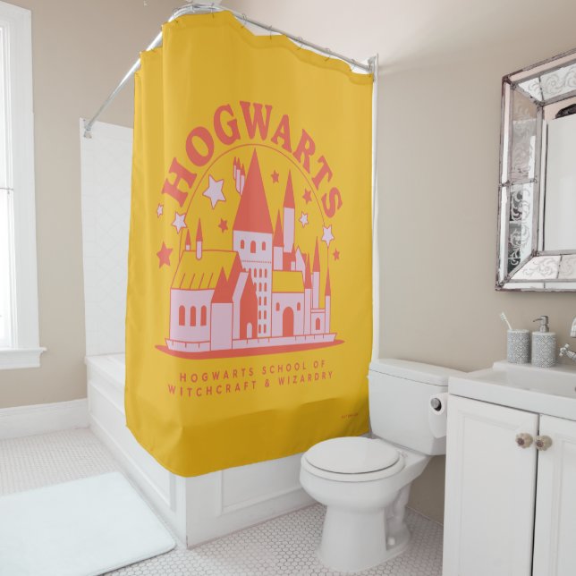 HARRY POTTER™ | Cute HOGWARTS™ School Shower Curtain (In Situ)