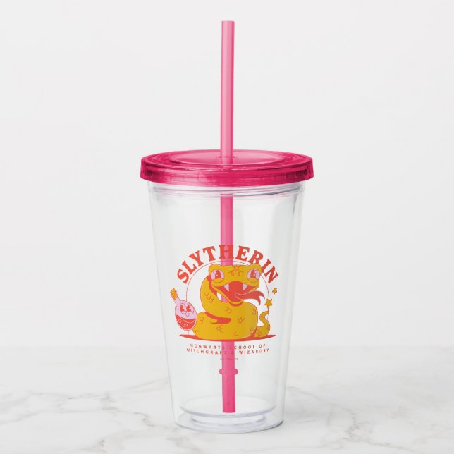 HARRY POTTER™ | Cute SLYTHERIN™ Hogwarts School Acrylic Tumbler (Front)