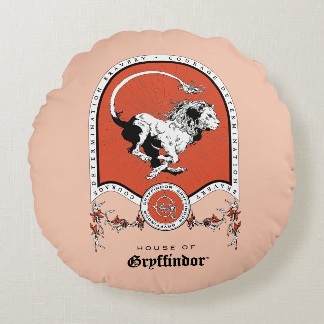 HARRY POTTER™ | Delicate Sketch GRYFFINDOR™ Crest Round Cushion (Front)