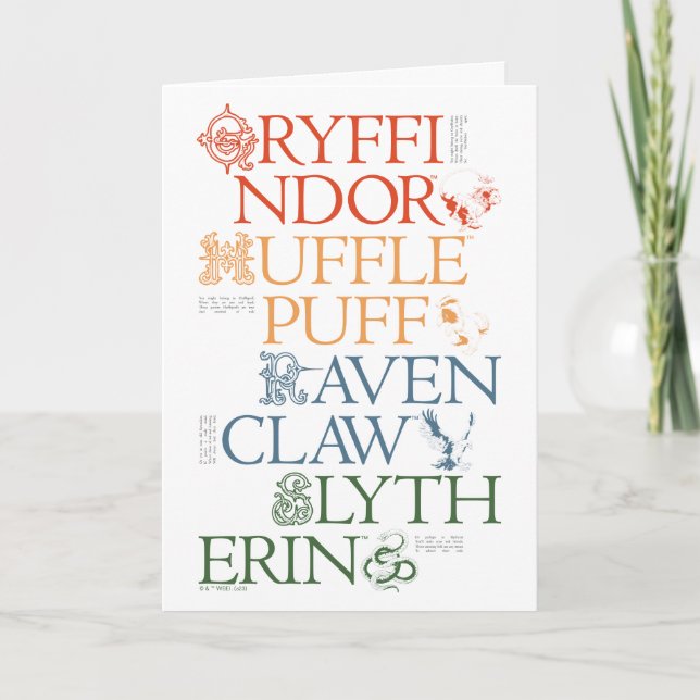 HARRY POTTER™ | Delicate Sketch HOGWARTS™ Houses Card (Front)