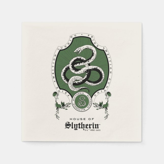 HARRY POTTER™ | Delicate Sketch SLYTHERIN™ Crest Napkin (Front)
