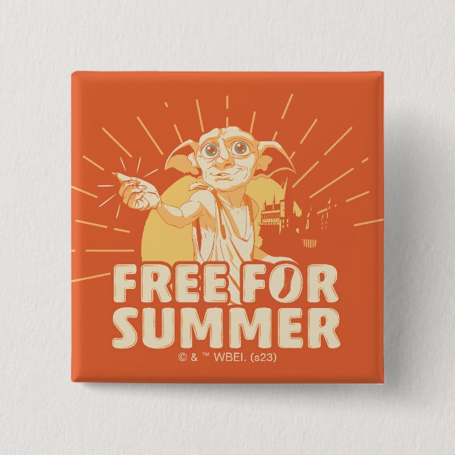 HARRY POTTER™ | Dobby Free For Summer 15 Cm Square Badge (Front)