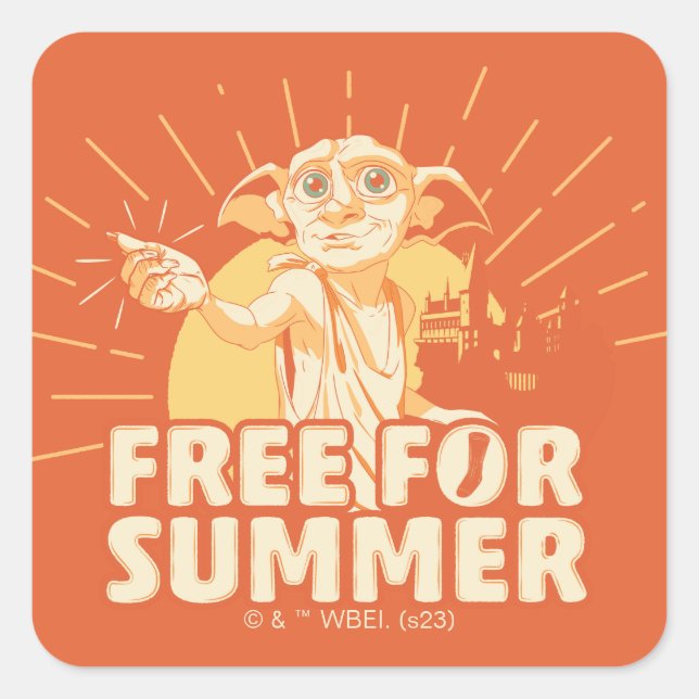 HARRY POTTER™ | Dobby Free For Summer Square Sticker (Front)
