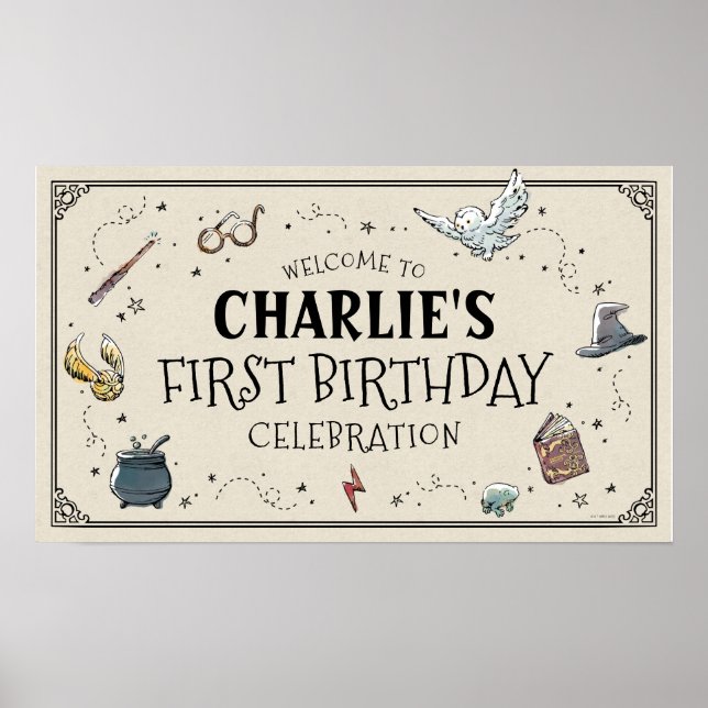 Harry Potter First Birthday Welcome Poster (Front)