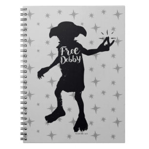Harry Potter "Free Dobby" Silhouette Typography Notebook