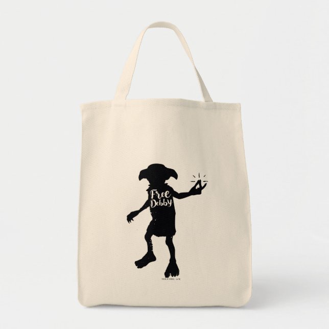 Harry Potter | "Free Dobby" Silhouette Typography Tote Bag (Front)