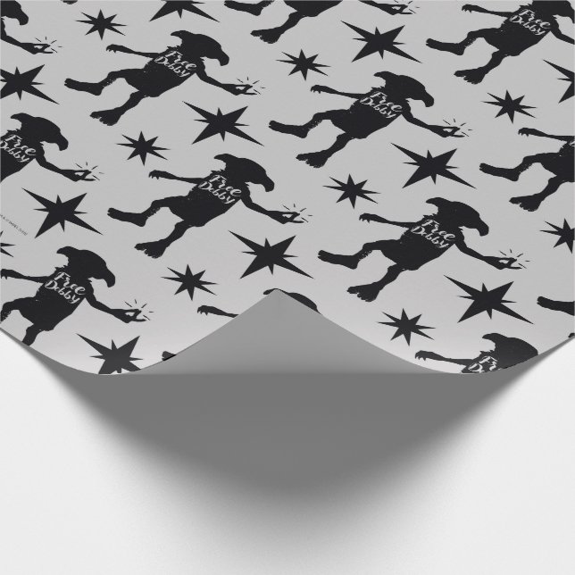 Harry Potter | "Free Dobby" Silhouette Typography Wrapping Paper (Corner)