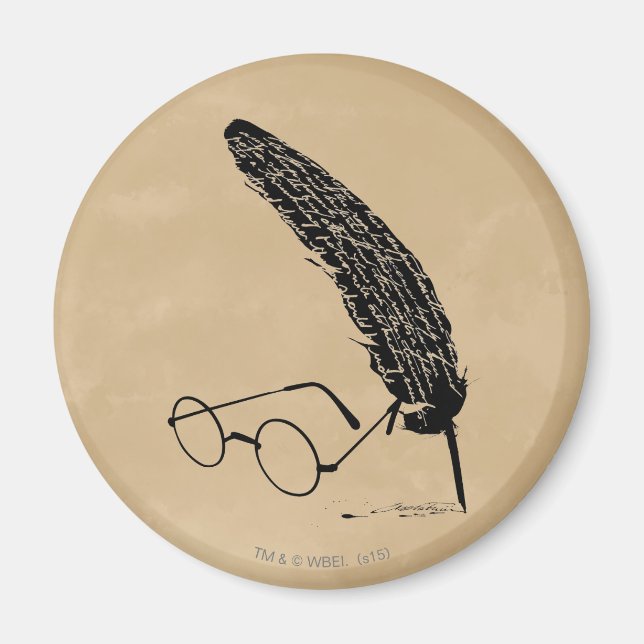 Harry Potter | Glasses And Quill Magnet (Front)