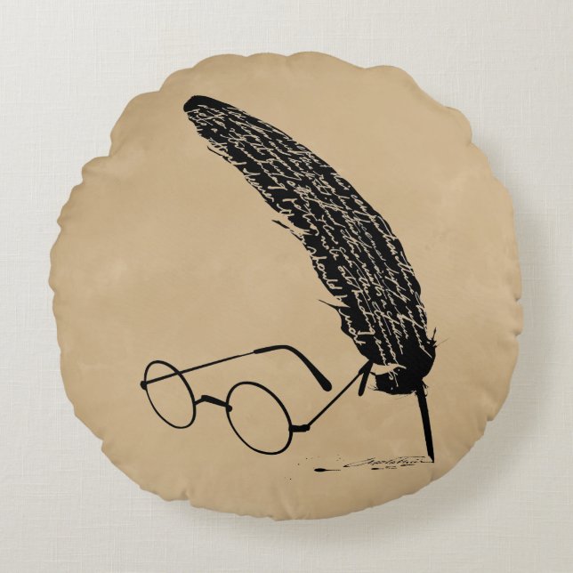 Harry Potter | Glasses And Quill Round Cushion (Front)
