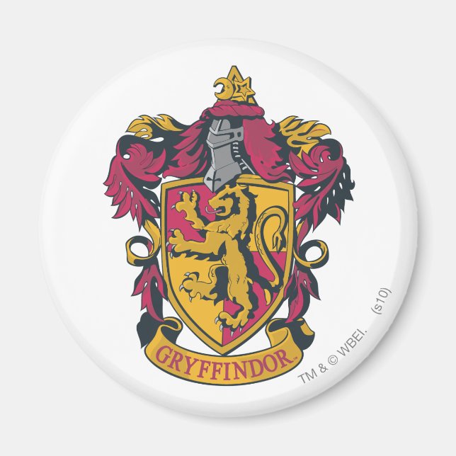 Harry Potter | Gryffindor Crest Gold and Red Magnet (Front)