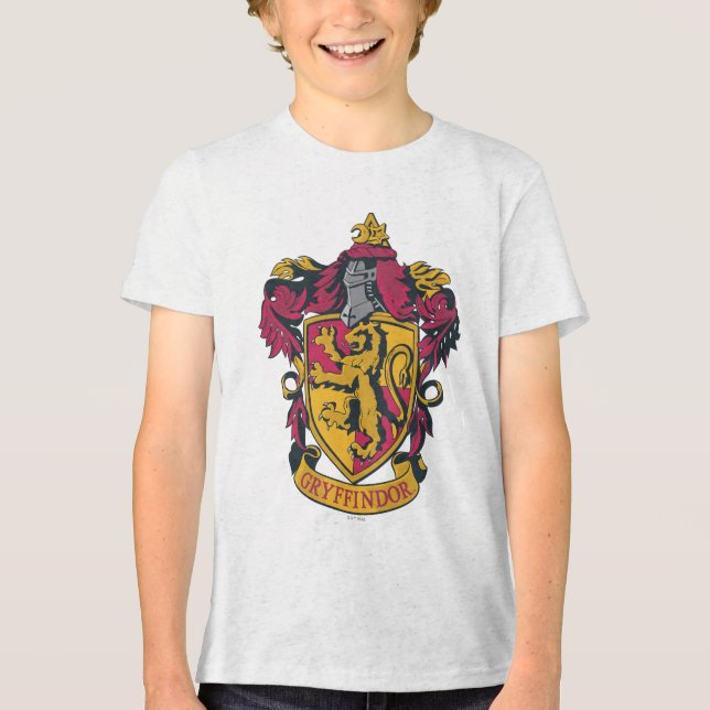 Harry Potter | Gryffindor Crest Gold and Red Tri-Blend Shirt (Front)