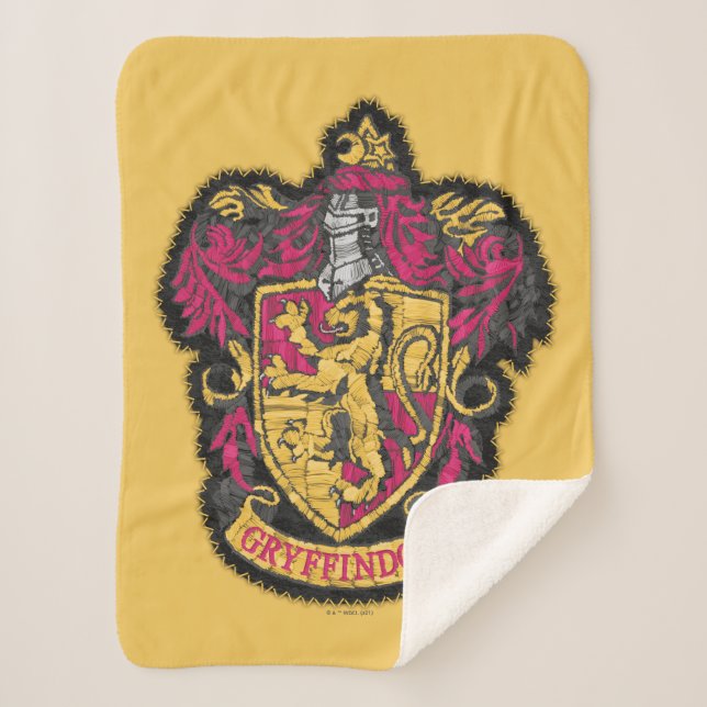 Harry Potter | Gryffindor House Crest Sherpa Blanket (Front)