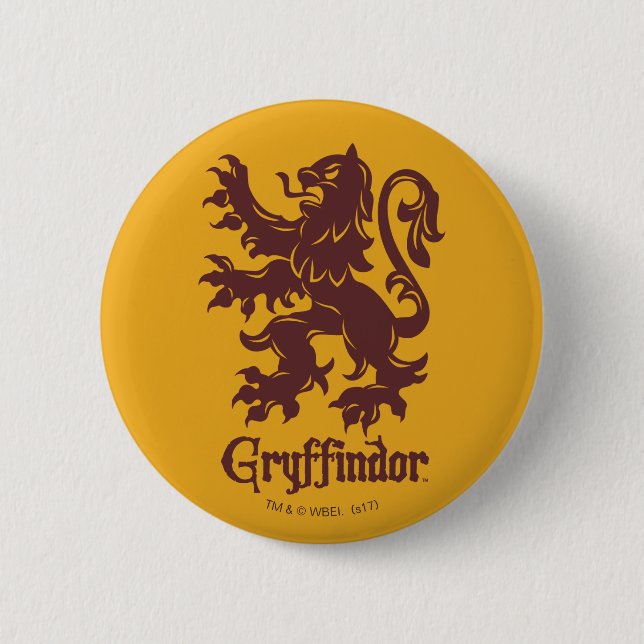 Harry Potter | Gryffindor Lion Graphic 6 Cm Round Badge (Front)