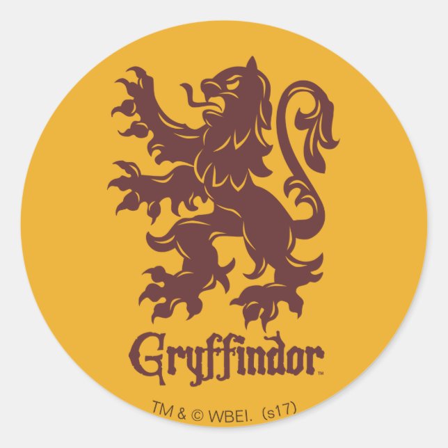 Harry Potter | Gryffindor Lion Graphic Classic Round Sticker (Front)