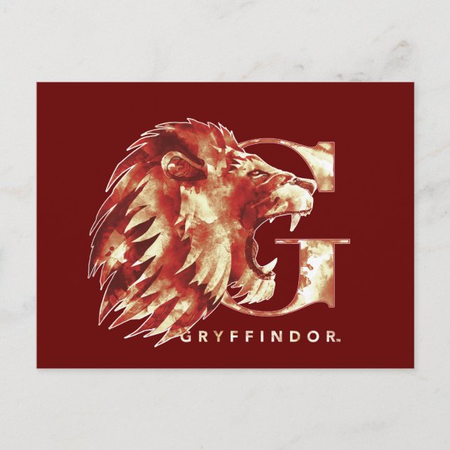 Harry Potter | GRYFFINDOR™ Lion Watercolor Postcard (Front)