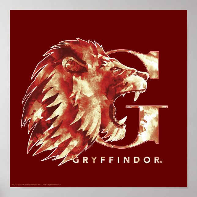 Harry Potter | GRYFFINDOR™ Lion Watercolor Poster (Front)