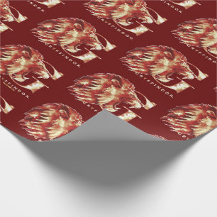 Harry Potter   GRYFFINDOR™ Lion Watercolor Wrapping Paper