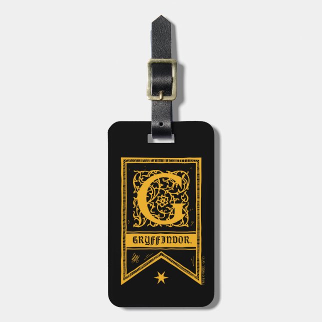 Harry Potter | Gryffindor Monogram Banner Luggage Tag (Front Vertical)