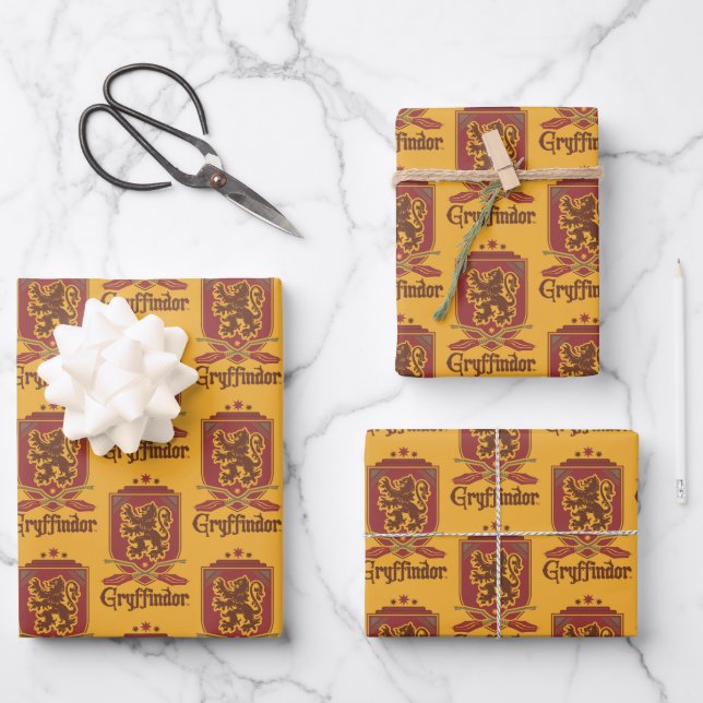 Harry Potter | Gryffindor QUIDDITCH™  Badge Wrapping Paper Sheet (Front)