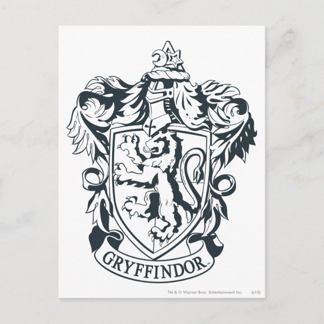 Harry Potter | Gryffindor Stencil Sketch Postcard (Front)